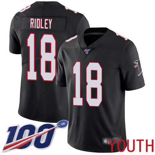 Atlanta Falcons Limited Black Youth Calvin Ridley Alternate Jersey NFL Football #18 100th Season Vapor Untouchable